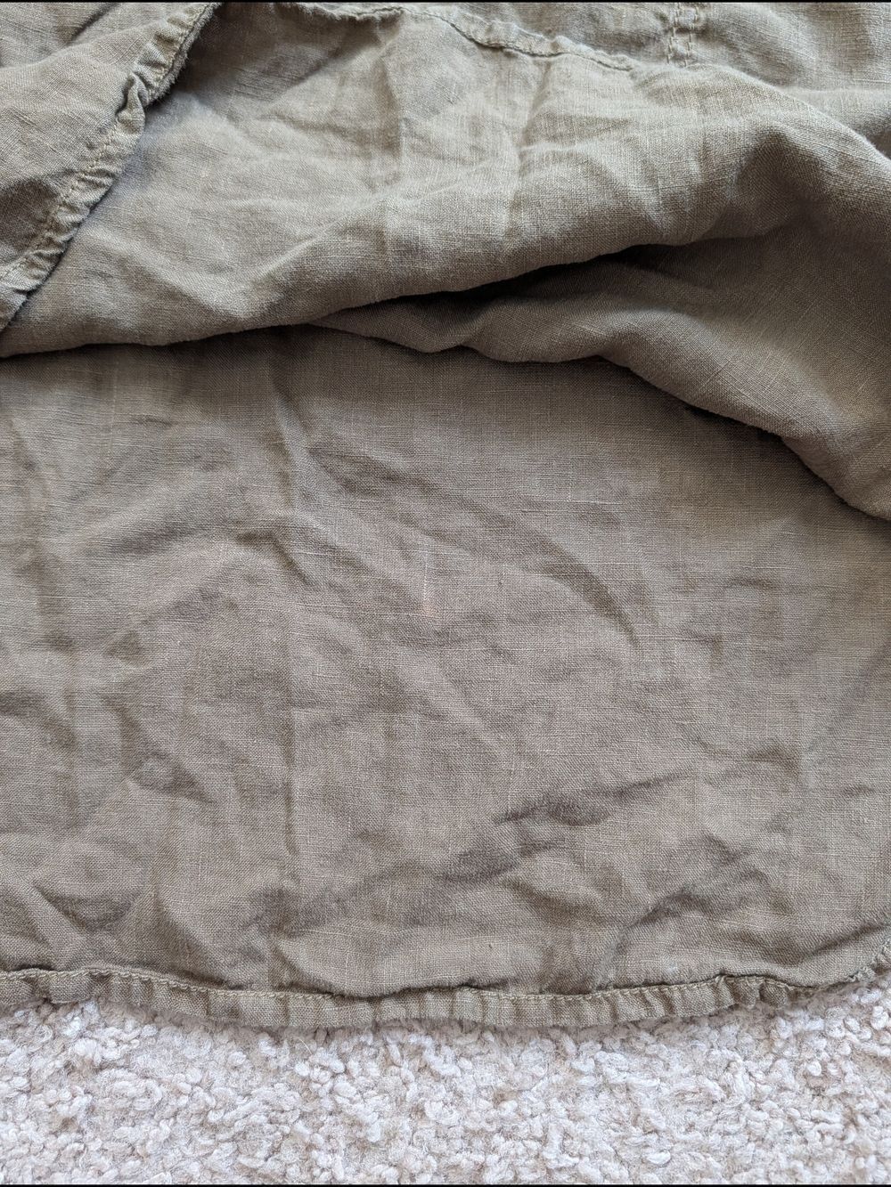 Caslon Womens Olive Green Linen Drawstring Boho Festival Mini Skirt Size Medium - Picture 6 of 9